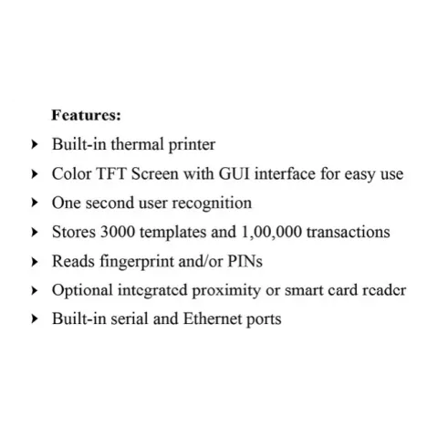 Fingerprint with Inbuilt Thermal Printer